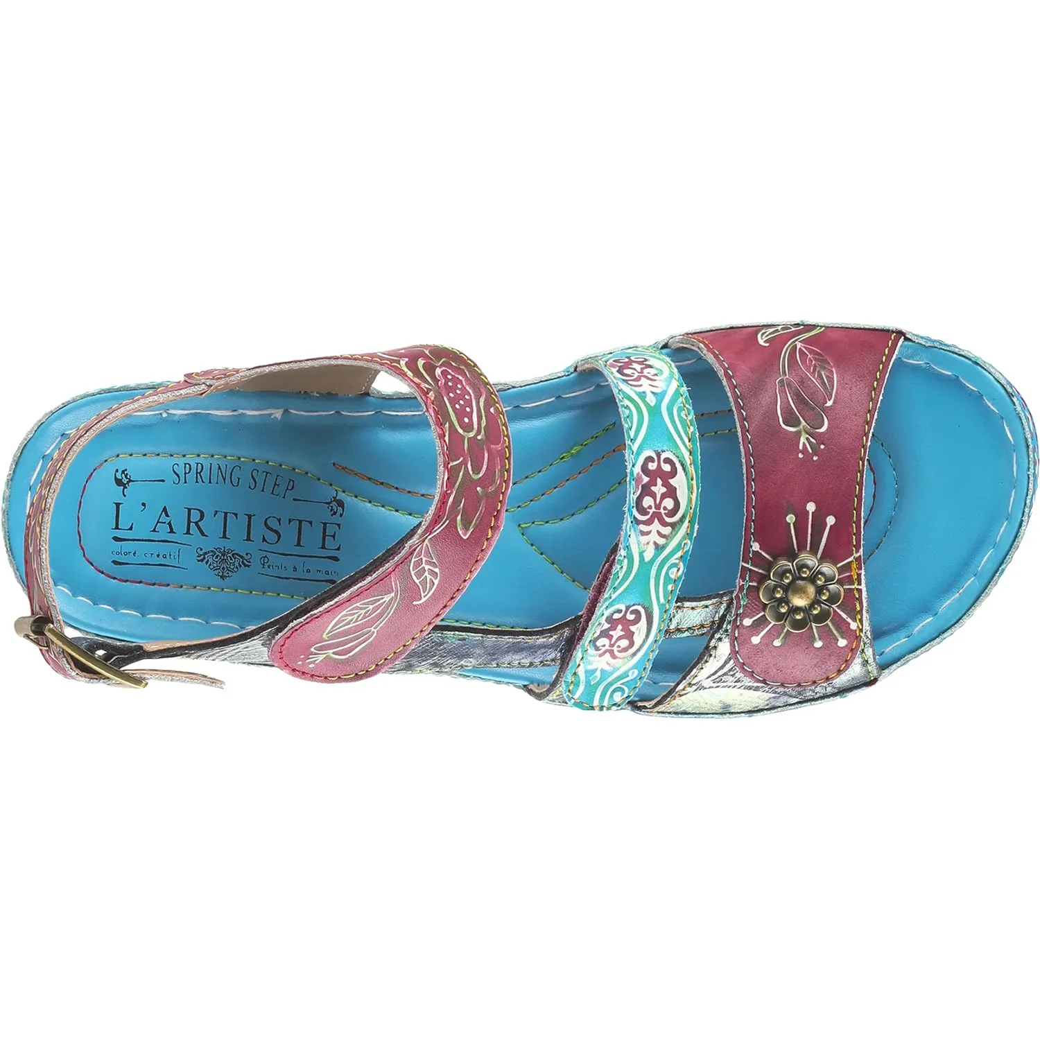 Women's L'Artiste by Spring Step Sumacah Aqua Multi Leather