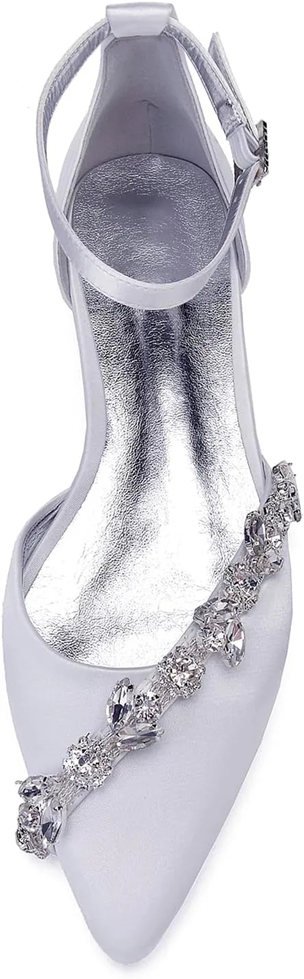 Women's Low Heels for Women Braided Closed Toe Ankle Strap Flat Heel Sandals Holiday Party Wedding Dress Pumps Shoes