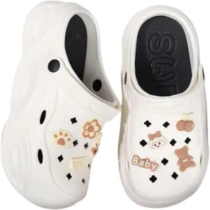 Women's Platform Clogs Slip On Slides Shoes Beach Sandals Gardener Clog Hight Heels Mule Slippers Garden Shoes DIY Cartoon Accessories Sandals