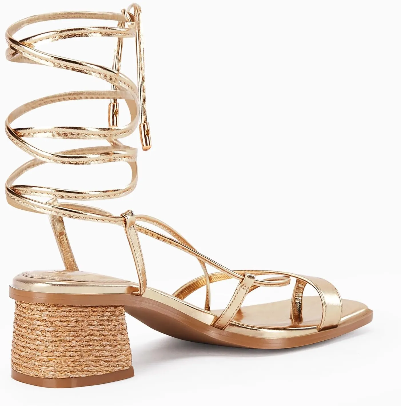 Womens Strappy Heels Thong Gladiator Flat Sandals Dressy Summer Low Chunky Block Heeled Roman Shoes