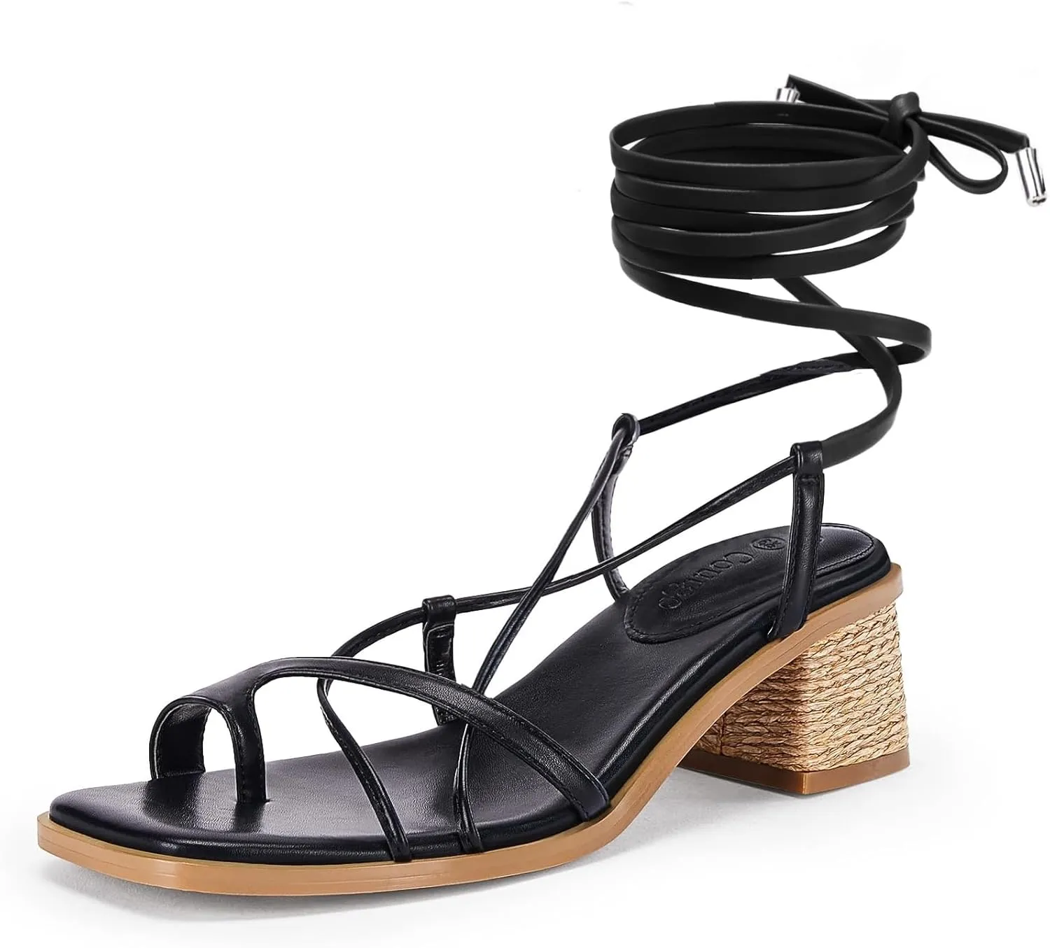 Womens Strappy Heels Thong Gladiator Flat Sandals Dressy Summer Low Chunky Block Heeled Roman Shoes