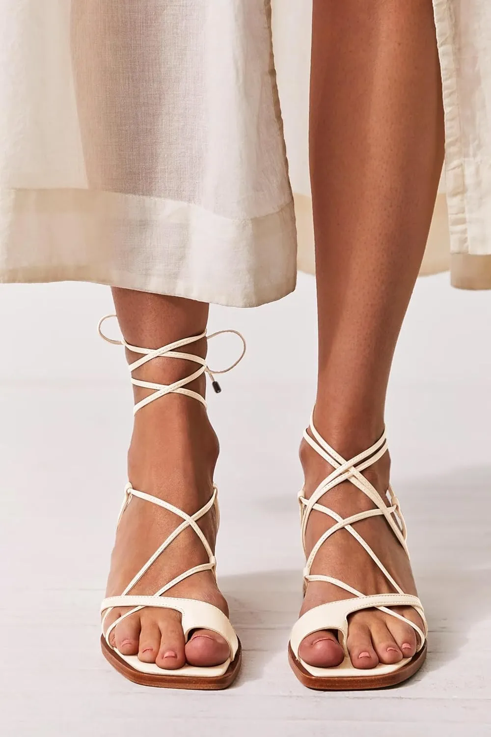 Womens Strappy Heels Thong Gladiator Flat Sandals Dressy Summer Low Chunky Block Heeled Roman Shoes