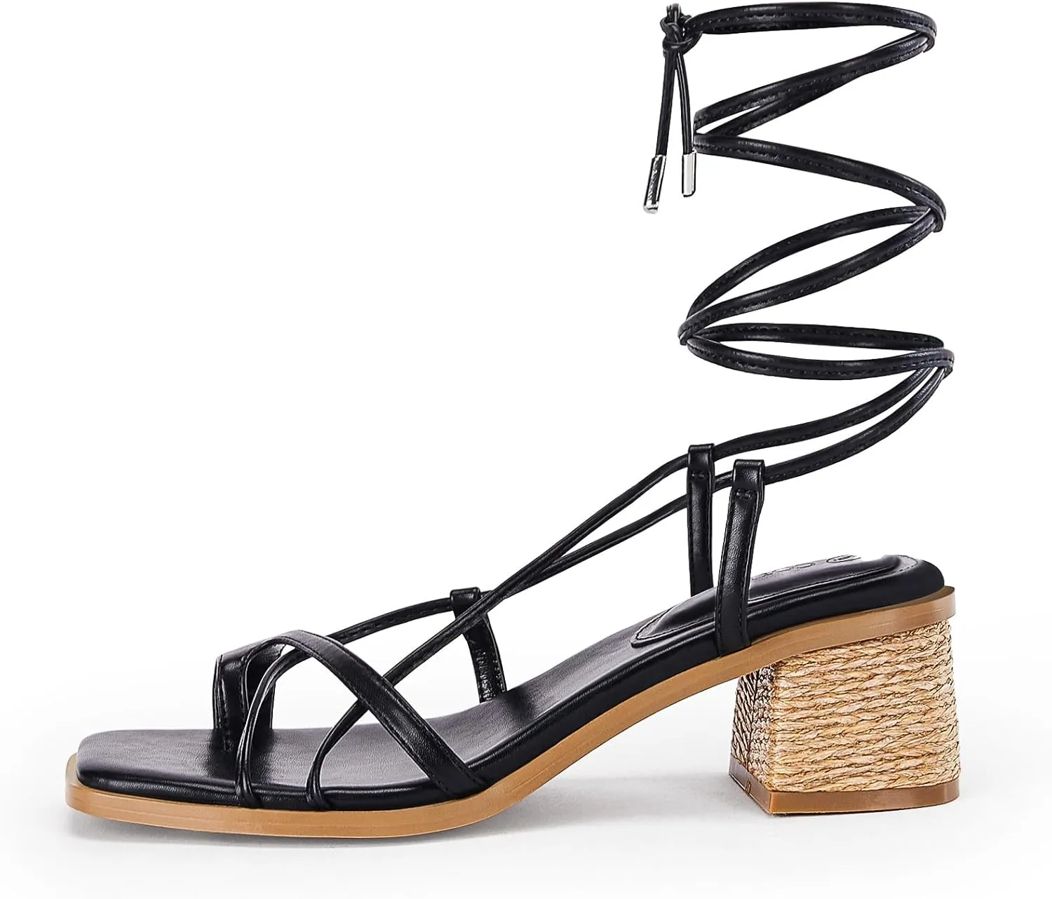 Womens Strappy Heels Thong Gladiator Flat Sandals Dressy Summer Low Chunky Block Heeled Roman Shoes