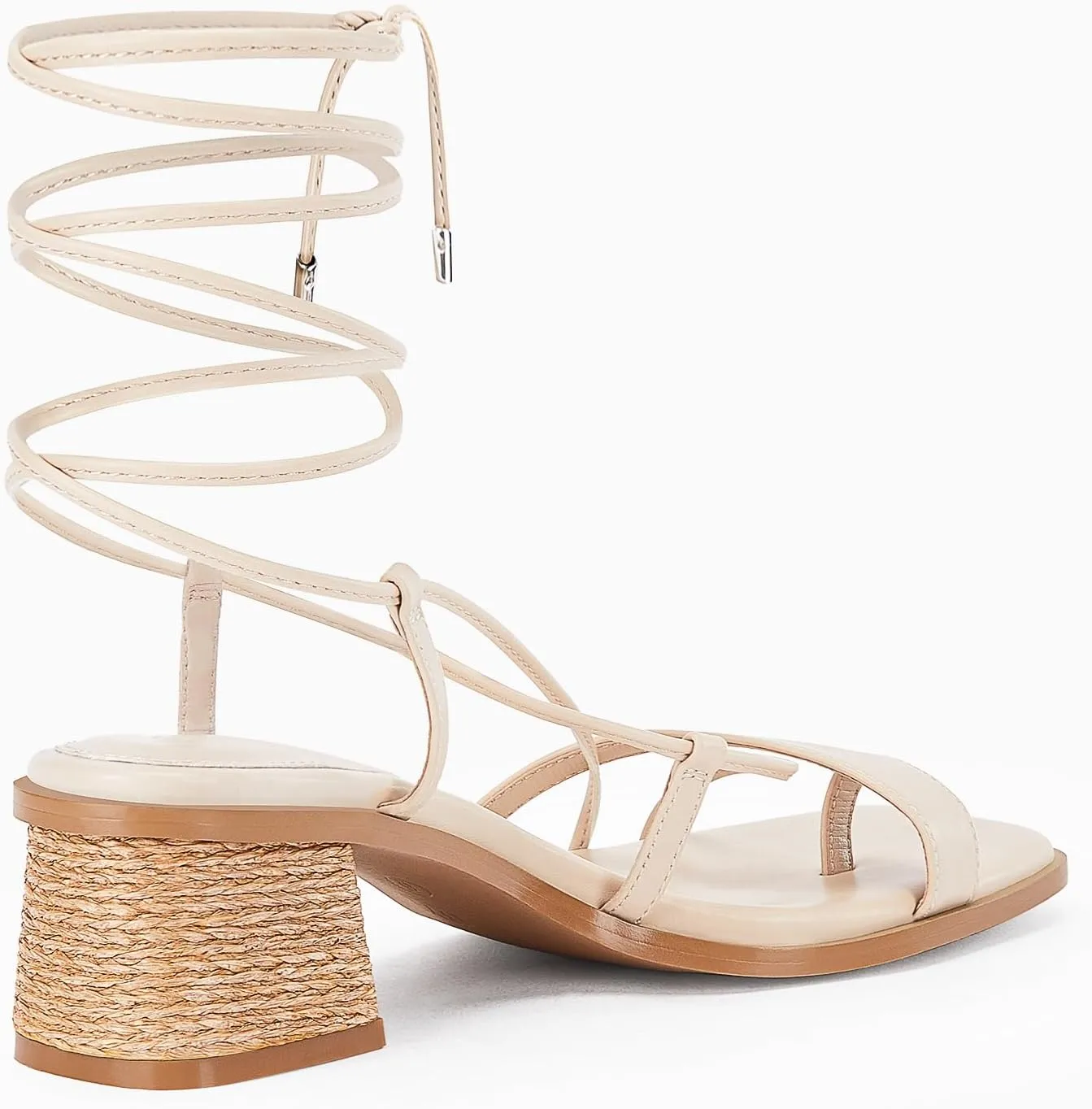 Womens Strappy Heels Thong Gladiator Flat Sandals Dressy Summer Low Chunky Block Heeled Roman Shoes