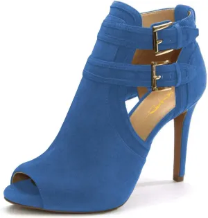 XYD Women Peep Toe Sandal Ankle Booties Dual Buckled Straps Stiletto Heels Stylish Cutout Event Party Pumps Shoes