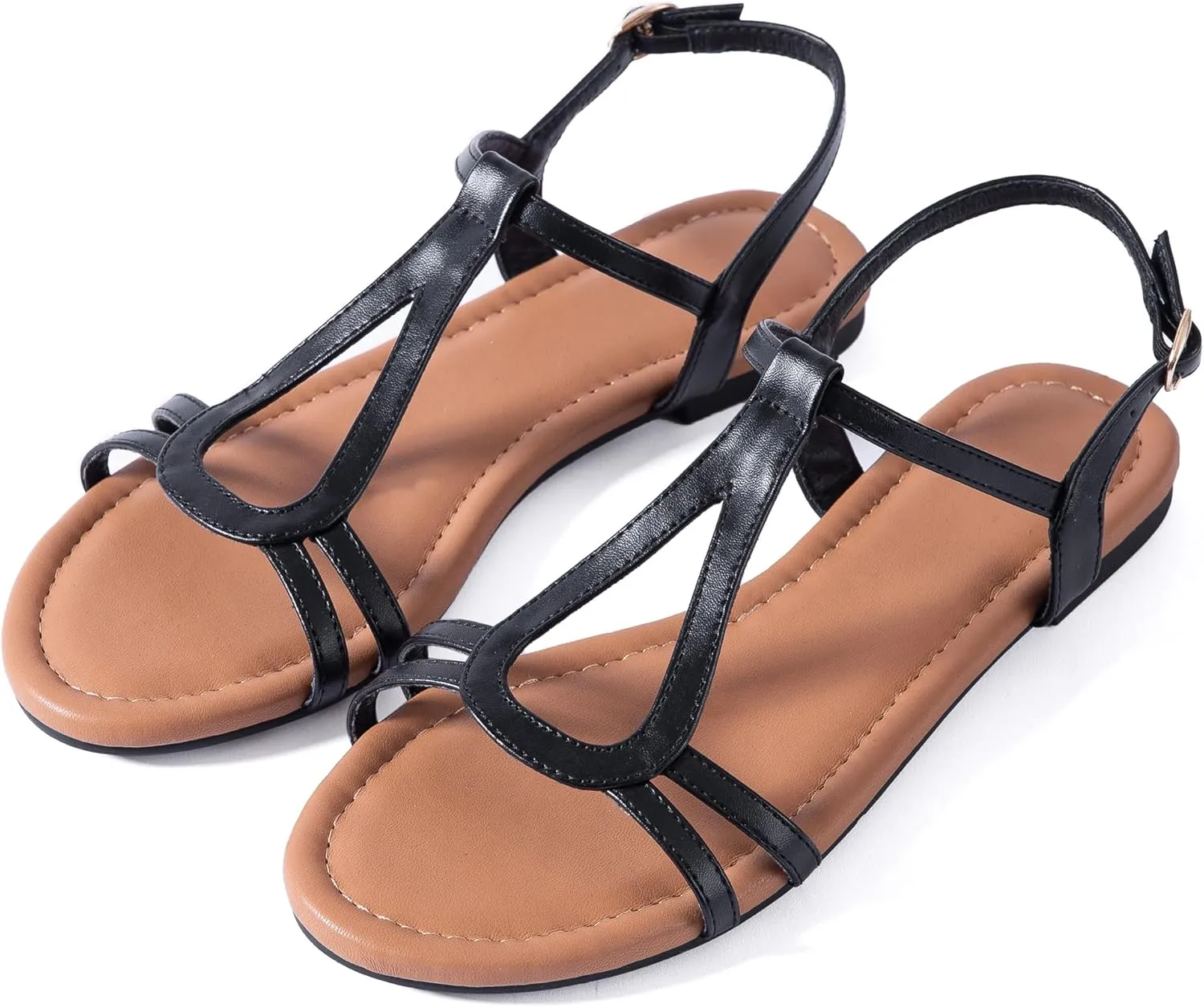 YANWENFANG Women's Flat Sandals Strappy Gladiator Sandals with Adjustable Ankle Strap,Teardrop Boho Beach Sandals for Summer Vacation, Festival, Casual Comfort